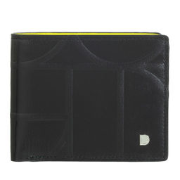 Итальянский мужской кожаный кошелек DuDu серии Azzorre | черно-желтый - Dudubags фото 2