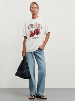 Футболка оверсайз с принтом / Zarina  фото 3