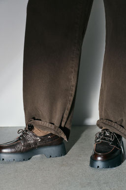 LEATHER PLATFORM LOAFERS - Zara фото 2