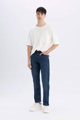 Джинсовые брюки Sergio Regular Fit Normal Mold с нормальной талией и зауженными штанинами - Defacto фото 3