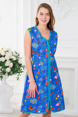 Халат женский из бязи Муза синий