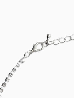 Набор 2 пред-а: серьги, колье со стразами "Лёд" зигзаг, d=13,5см, цвет белый в серебре