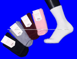 Цена за 10 пар. Термоноски женские ангора НОРКА ШЕРСТЬ высокие однотонные арт. 2781