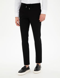 Siyah Slim Fit Esnek Jogger Kanvas Pantolon - Pierre cardin фото 2