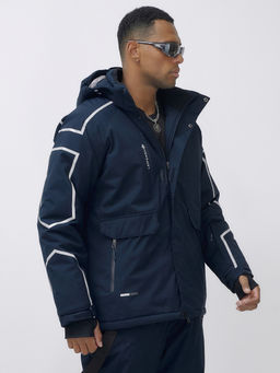 Горнолыжный костюм мужской зимний темно-синего цвета 390TS - Leifensh фото 15