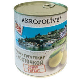 Оливки Греческие Супергиг с кост Akropolive 810г