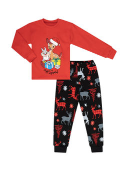 Пижама детская красная/черная олень ПЖ-1818 (110, 60)