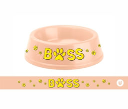 Цена за 3 шт. Миска пластиковая "МОЙ БРО - БОСС!, цвет бежевый, 21*6,5см (логотип на миске) 700мл
