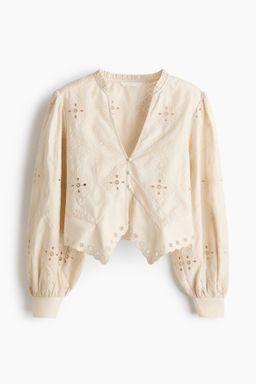 Blusa de algod?n con bordado ingl?s