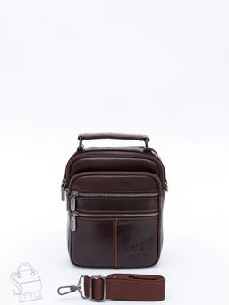 Сумка мужская кожаная 634M brown Fuzhiniao в Новосибирске