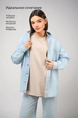 Женская футболка оверсайз из футера двухнитки Happyfox