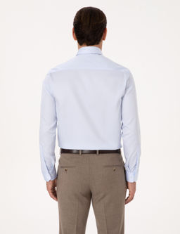 A__k Mavi Slim Fit %100 Pamuk Non Iron Kolay _t_lenebilir Klasik G_mlek - Cacharel фото 5