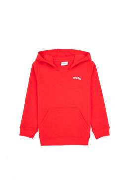 Erkek _ocuk K_rm_z_ Basic Kap__onlu Sweatshirt Sepette S_rpriz _ndirim