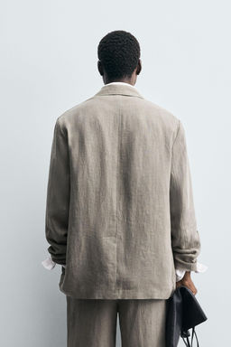WASHED 100% LINEN SUIT BLAZER - Zara фото 3