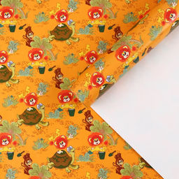 Цена за 10 шт. Упаковочная бумага, 70х100 см, Львёнок и Черепаха