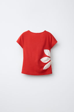 CAMISETA CUT OUT FLOR / Rojo - Zara фото 3