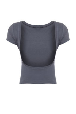 Trendyolmilla Siyah S?rt Dekolteli Crop Pamuklu Esnek Orme Bluz TWOSS23BZ00912 фото 8