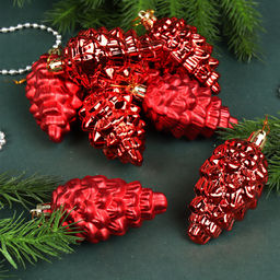 Елочное украшение Шишка 8 штук 8 см / 5620 /уп 72/ микс (Красный) - Галеонтрейд фото 9