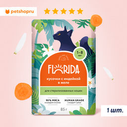 Паучи для стерилизованных кошек: кусочки с индейкой в желе