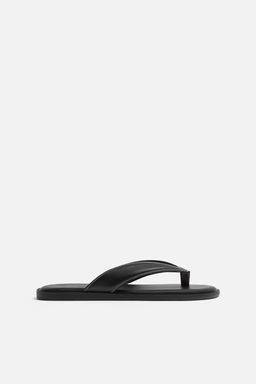 LEATHER SANDALS WITH TOPSTITCHING - Zara фото 5