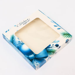 Цена за 5 шт. Подарочная коробка складная с окном «С Новым годом!», 19×19×3 см