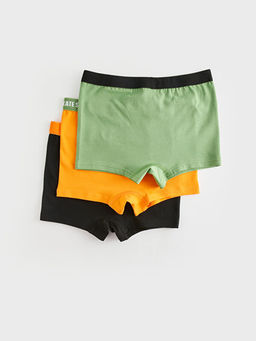 Bask?l? Pamuklu Erkek ?ocuk Boxer 3l? - Waikiki фото 2