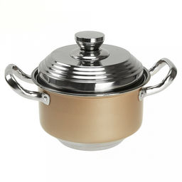 "Сидней колор" Набор кастрюль из нержавеющей стали 4 штуки: д18см h11см 1,8л; д20см h11,5см 2,4л; д21,5см h12,5см 3,3л; д24см h13,3см 4,2л, s0,80мм, крышки и ручки нержавеющая сталь, эмалевое порошковое покрытие корпуса - цвет бежевый, без теплораспр