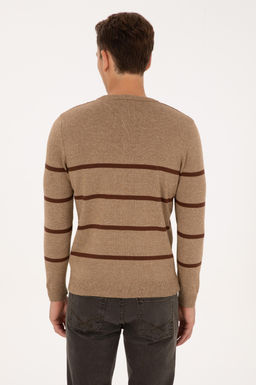 Erkek Slim Fit Bisiklet Yaka Haki Kazak - U.s. polo assn фото 5