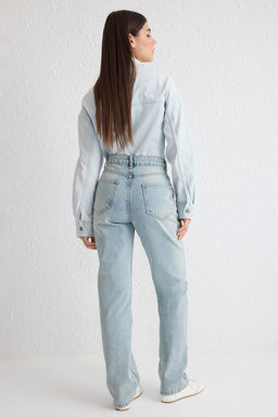 TRENDYOLMILLA Mavi Yuksek Bel Straight Jeans TWOSS25JE00084 фото 5