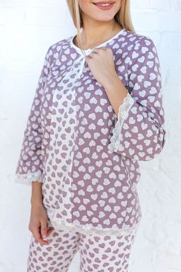 Пижама женская из футера Капучино с бриджами - Амадэль фото 6