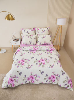 Постельное белье зима-лето из поплина с простыней на резинке - Джина Семейный с прост. на рез.180*200*25 (нав.70x70)