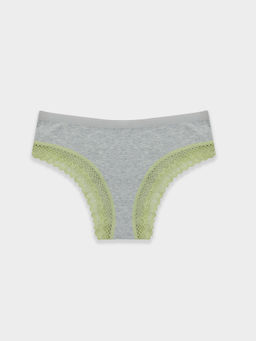 Цена за 2 штуки! Трусы слипы женские серые с кружевом - Mark formelle фото 8