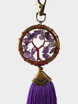 Брелок ловец снов «Великое древо», 19 см, фиолетовый