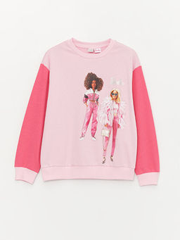 Bisiklet Yaka Barbie Bask?l? Uzun Kollu K?z ?ocuk Sweatshirt - Waikiki фото 3