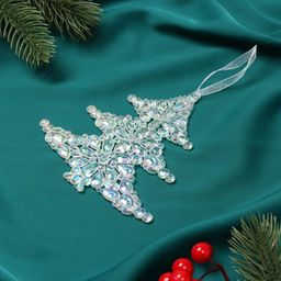 Цена за 2 шт. Ёлочная игрушка Зимнее волшебство. Ёлочка капелька, 1312 см, прозрачный перелив  фото 6