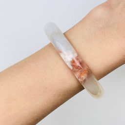 Браслет цельный из цветочного Агата со срезом