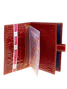 Обложка для паспорта и автодокументов из натуральной кожи, цвет коричневый - Greta фото 2