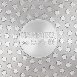 Сковорода Magistro Dark, d=24 см, съёмная ручка soft-touch, антипригарное покрытие, индукция, кованый алюминий, чёрная