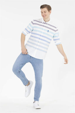 U. S. Polo Assn / Мужская синяя рубашка с длинным рукавом - U.s. polo assn фото 11