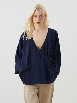 Kruvaze Yaka Dokulu Kad?n Kimono