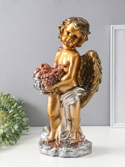 Фигура "Ангел с корзиной" бронза, 47х25х23 см