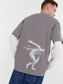 Футболка мужская в сером оттенке с печатью глина +печать 111846 - Mark formelle фото 2