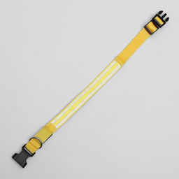 Ошейник с подсветкой Двойная полоса размер L, ОШ 45-52 х 2,5 см 3 режима свечения жёлтый - Пижон фото 4