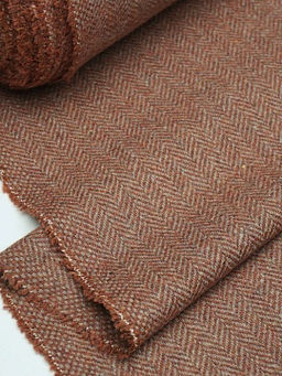 Шерсть пальтово-костюмная Твид Елочка цв.корица/бежевый, ш.1.5м, шерсть-50%, п/э-50%, 310гр/м.кв