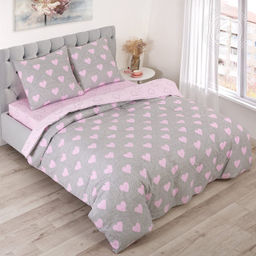 Постельное белье Купидон с простынью на резинке (поплин DE LUXE) 2,0 сп./Пододеяльник: 1 шт. - 215*175; Простыня на резинке: 1 шт. - 200*160*25; Наволочка: 2 шт. - 70*70; DE LUXE с простынью на резинке