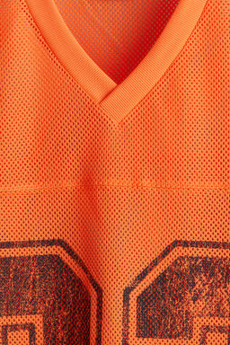 Oversized Fit Printed mesh T-shirt - H&m фото 6