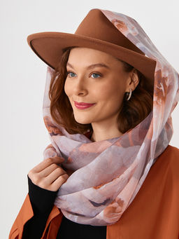 Большой, мягкий, тонкий и очень нежный двусторонний палантин с рисунком в стиле арт-деко - Tantino фото 10