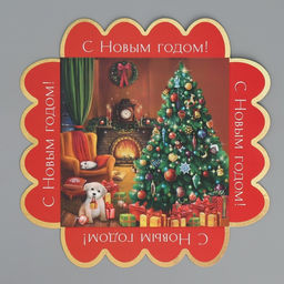 Цена за 5 шт. Коробка для кондитерских изделий с пластиковой крышкой «С Новым годом», 13×13×3 см