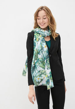 Палантин из вискозы с флористическим принтом