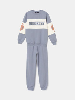 Bisiklet Yaka Bask?l? Erkek ?ocuk E?ofman Tak?m